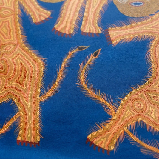Two Forest Tigers - Hand Painted Animal Pithora art from Chhota Udaipur, Gujarat