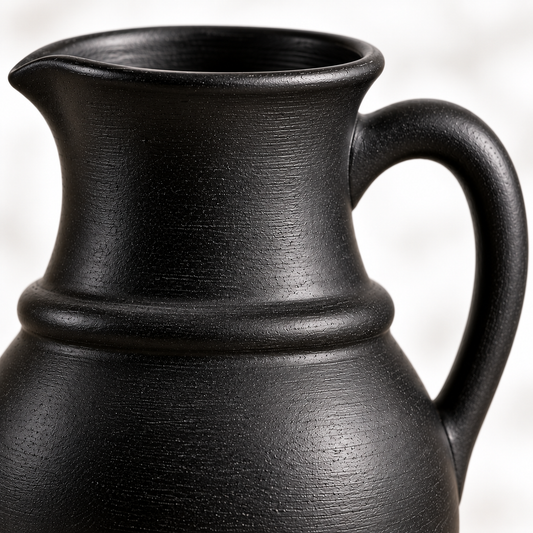 Ebony Pour | Pitcher Jug, Black Pottery | Nizamabad, Azamgarh