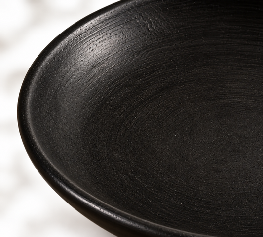 Midnight Earth | Serving Plate, Black Pottery | Nizamabad, Azamgarh