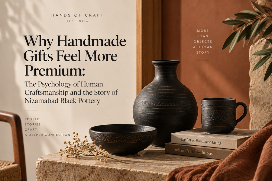 Why Handmade Gifts Feel More Premium: The Psychology of Human Craftsmanship and the Story of Nizamabad Black Pottery