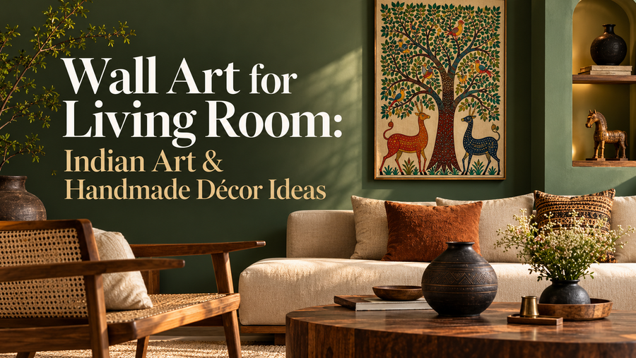 Wall Art for Living Room: Indian Art &amp; Handmade Décor Ideas