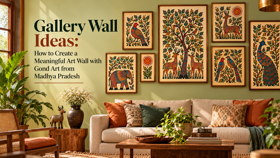 Gallery Wall Ideas: How to Create a Meaningful Art Wall with Gond Art from Madhya Pradesh