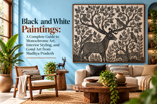 Black and White Paintings: A Complete Guide to Monochrome Art, Interior Styling, and Gond Art from Madhya Pradesh