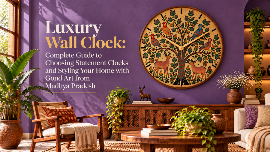 Luxury Wall Clock: Complete Guide to Choosing Statement Clocks and Styling Your Home with Gond Art from Madhya Pradesh