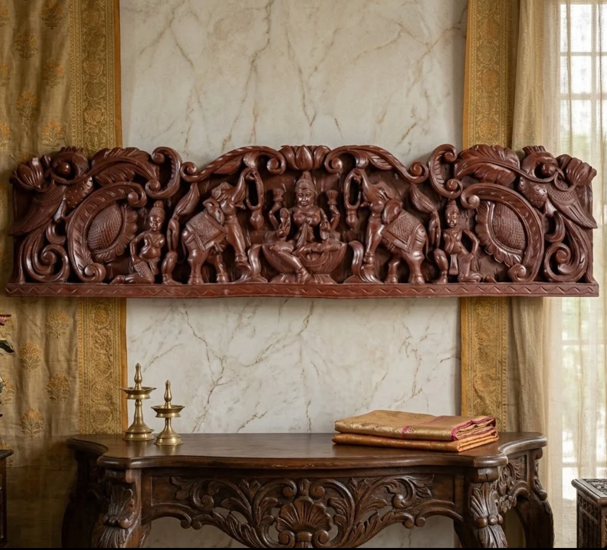 Lintels and Door Panels of Poola Wood from Madhavamala, Andhra Pradesh