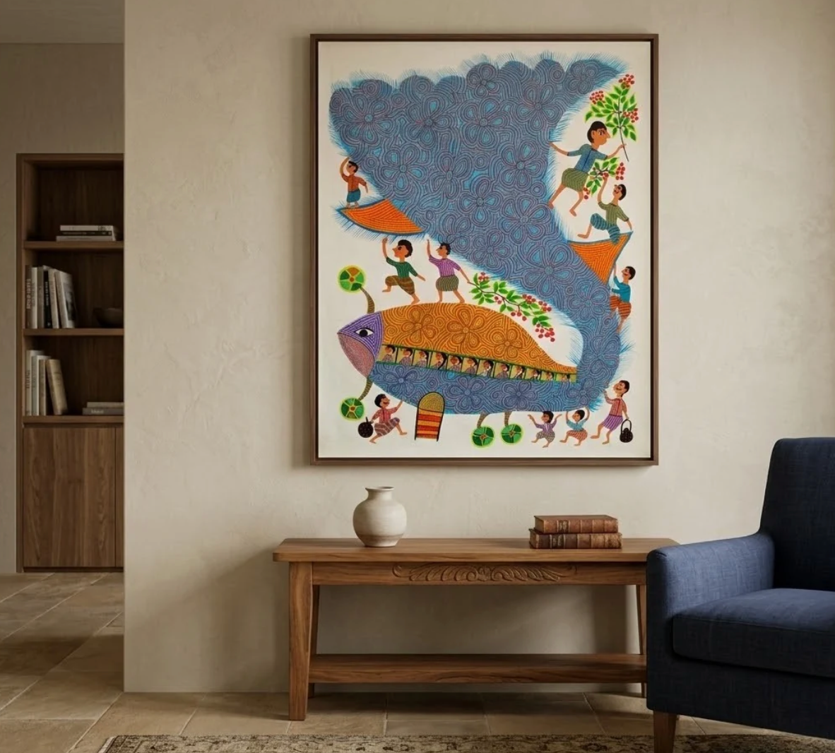 Bird Pithora Paintings of Chhota Udaipur, Gujarat