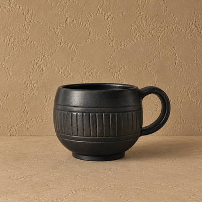 Ribbed Cup of Black Pottery– Handcrafted | Nizamabad, Azamgarh Terracotta Art