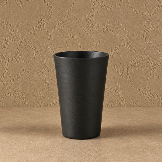 Minimal Tumbler Drinking Cup of Black Pottery– Handcrafted | Nizamabad, Azamgarh Terracotta Art