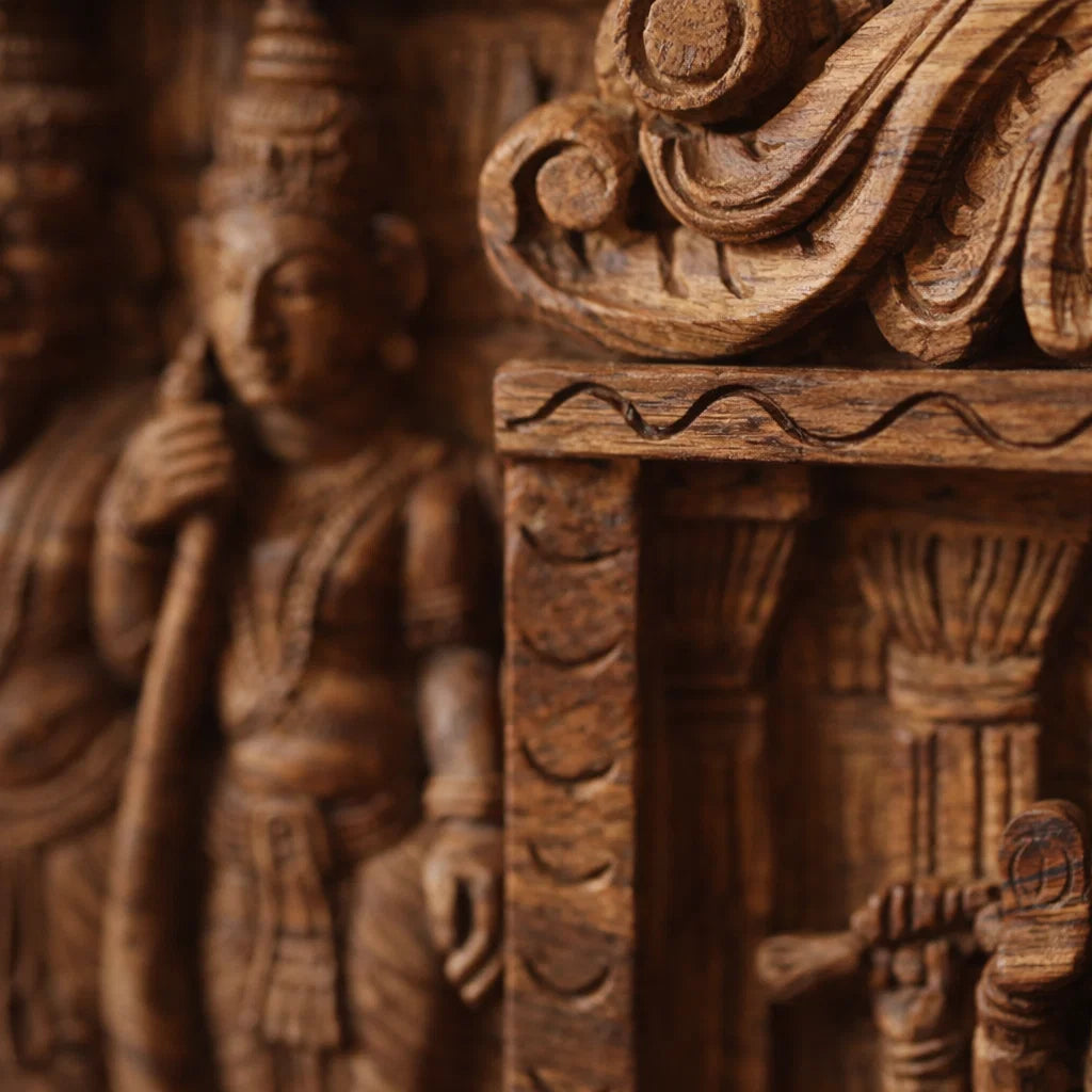 Dasavatara Gopuram Lintel - منحوت يدويًا في خشب البولا من مادافامالا، أندرا براديش