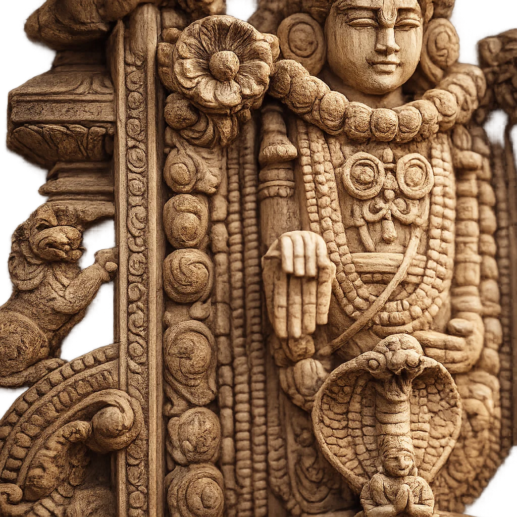 Venkateswara Garbha Mandap -Hand Carved in Poola Wood from Madhavamala, Andhra Pradesh