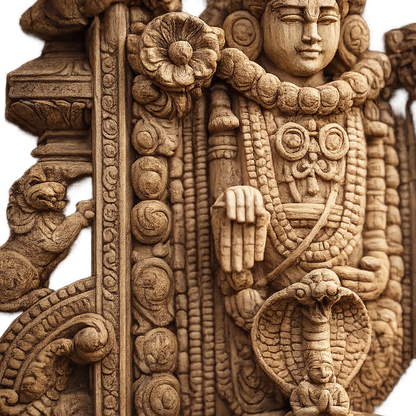 Venkateswara Garbha Mandap -Hand Carved in Poola Wood from Madhavamala, Andhra Pradesh
