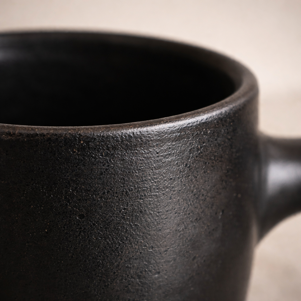 Classic Black Pottery Mug – Handcrafted Clay Coffee Cup | Azamgarh Terracotta Art