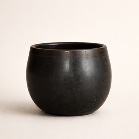 Belly Form Black Pottery Cup – Handcrafted | Azamgarh Terracotta Art