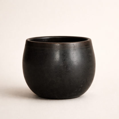 Belly Form Black Pottery Cup – Handcrafted | Azamgarh Terracotta Art