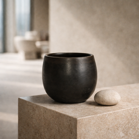 Belly Form Black Pottery Cup – Handcrafted | Azamgarh Terracotta Art