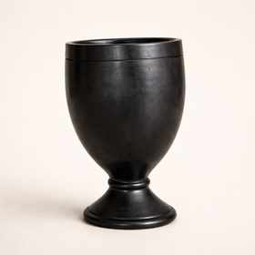 Black Pottery Goblet Cup – Handcrafted Clay Chalice | Azamgarh Terracotta Art