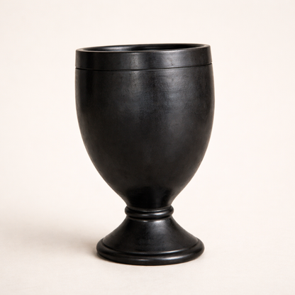 Black Pottery Goblet Cup – Handcrafted Clay Chalice | Azamgarh Terracotta Art