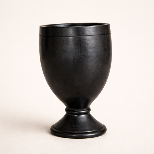 Black Pottery Goblet Cup – Handcrafted Clay Chalice | Azamgarh Terracotta Art