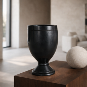 Black Pottery Goblet Cup – Handcrafted Clay Chalice | Azamgarh Terracotta Art