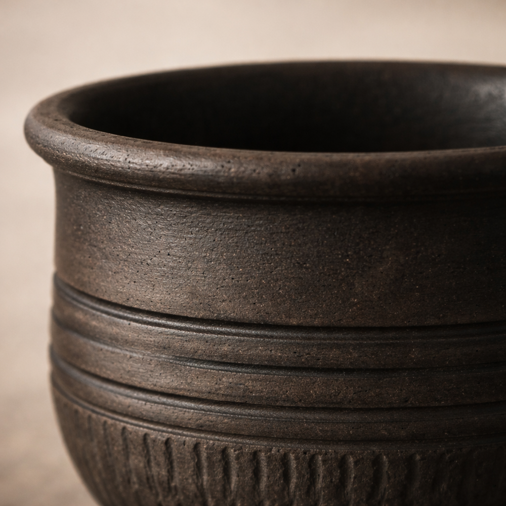 Rustic Black Pottery Mug – Handcrafted Clay Coffee Cup | Azamgarh Terracotta Art