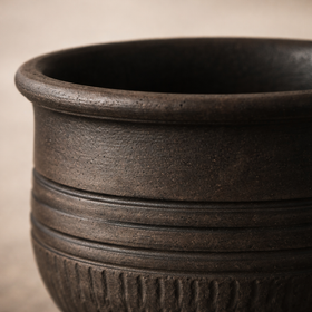 Rustic Black Pottery Mug – Handcrafted Clay Coffee Cup | Azamgarh Terracotta Art