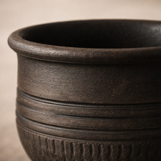 Rustic Black Pottery Mug – Handcrafted Clay Coffee Cup | Azamgarh Terracotta Art
