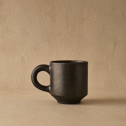 Simple Cup Black Pottery Handcrafted