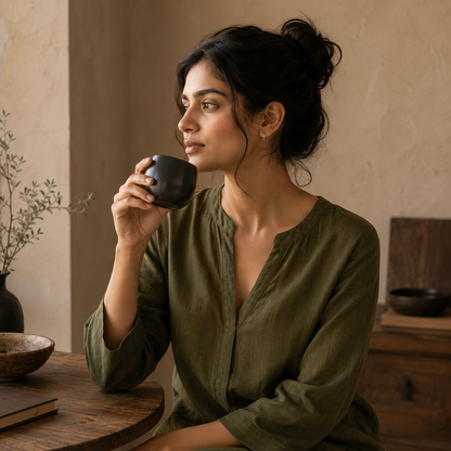 Belly Cup of Black Pottery– Handcrafted | Nizamabad, Azamgarh Terracotta Art