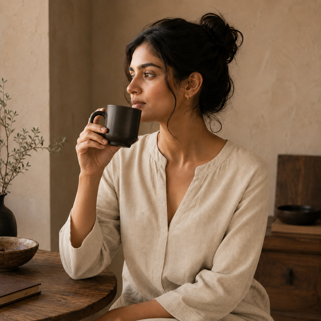 Simple Cup Black Pottery Handcrafted