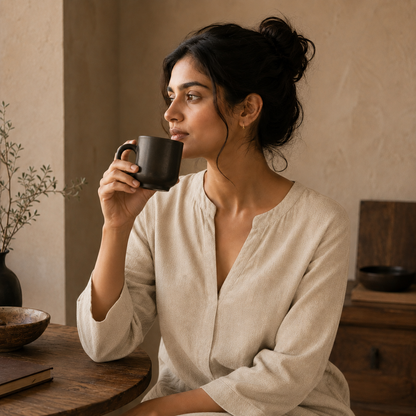 Simple Cup Black Pottery Handcrafted
