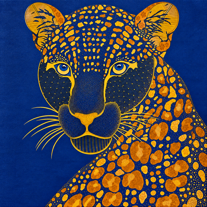 Leopard Portrait — Hand Painted Gond Art from Madhya Pradesh