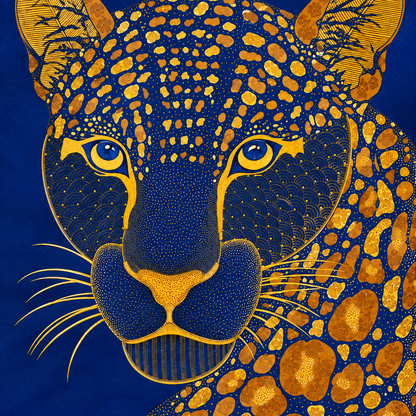 Leopard Portrait — Hand Painted Gond Art from Madhya Pradesh