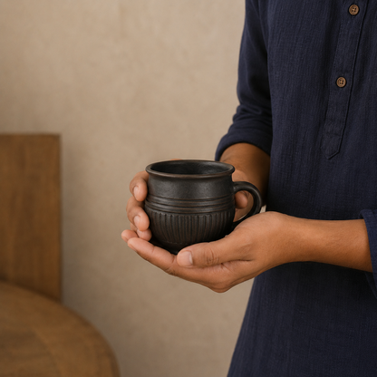 Rustic Cup Black Pottery– Handcrafted | Nizamabad, Azamgarh Terracotta Art