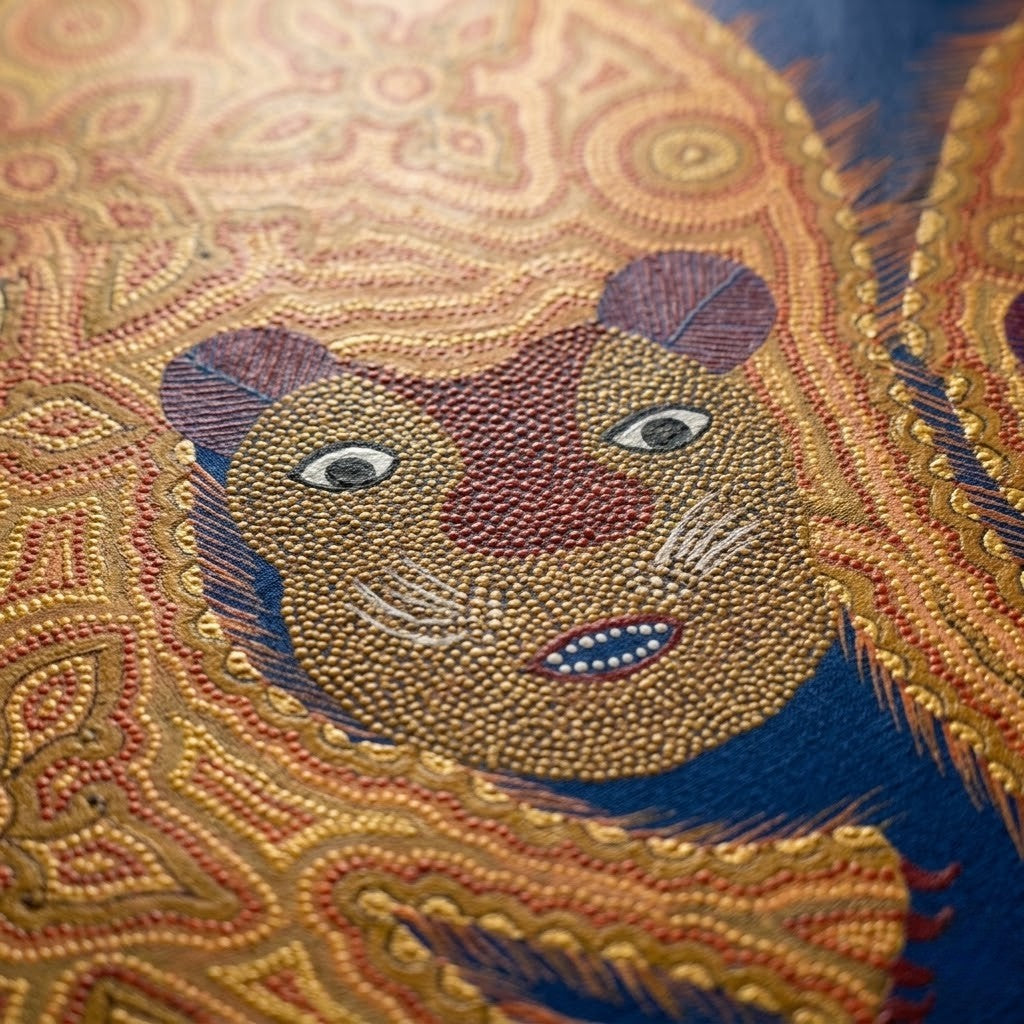 Two Forest Tigers - Hand Painted Pithora art from Chhota Udaipur, Gujarat