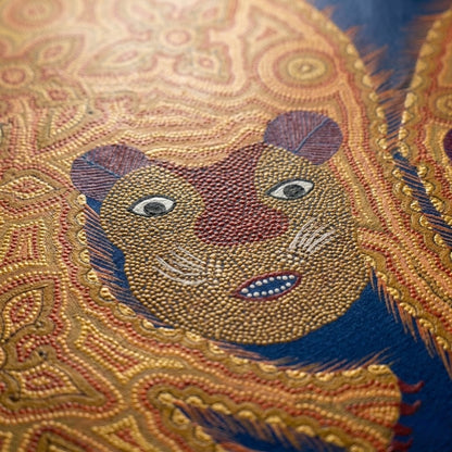 Two Forest Tigers - Hand Painted Pithora art from Chhota Udaipur, Gujarat