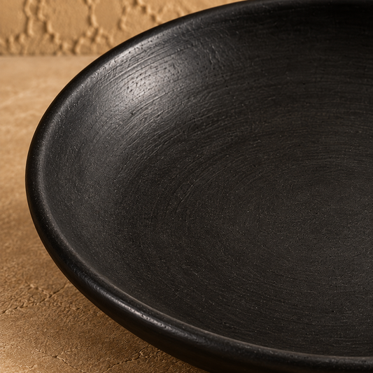 Midnight Earth | Serving Plate, Black Pottery | Nizamabad, Azamgarh