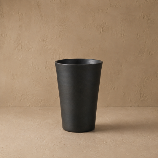Minimal Tumbler Drinking Cup of Black Pottery– Handcrafted | Nizamabad, Azamgarh Terracotta Art