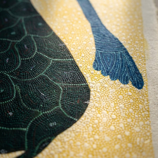 Antelope and the Young Deer - Hand Painted Pithora art from Chhota Udaipur, Gujarat