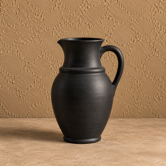Ebony Pour | Pitcher Jug, Black Pottery | Nizamabad, Azamgarh