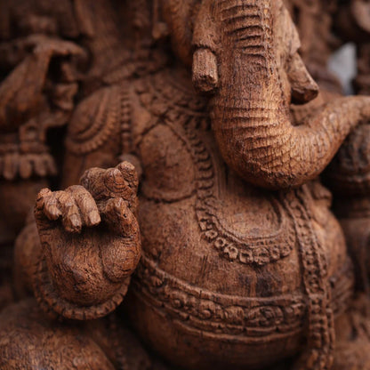 Jalivinayaka Pratishtha - Hand Carved in Poola Wood from Madhavamala, Andhra Pradesh