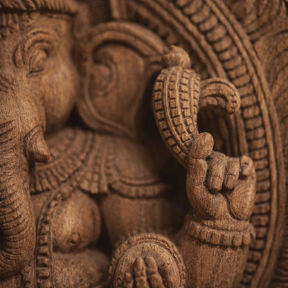 Simhasana Ganapati Arch - Hand Carved in Poola Wood from Madhavamala, Andhra Pradesh