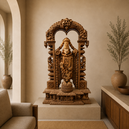 Venkateswara Garbha Mandap -Hand Carved in Poola Wood from Madhavamala, Andhra Pradesh