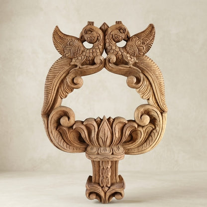 Dwi-Suka Pratibimba Frame - Hand Carved in Poola Wood from Madhavamala, Andhra Pradesh