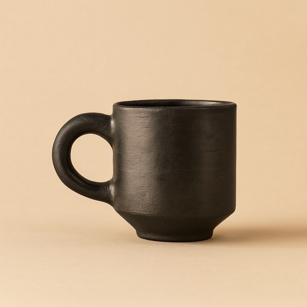 Simple Cup Black Pottery Handcrafted