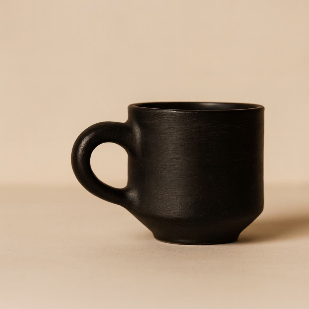 Simple Cup Black Pottery Handcrafted
