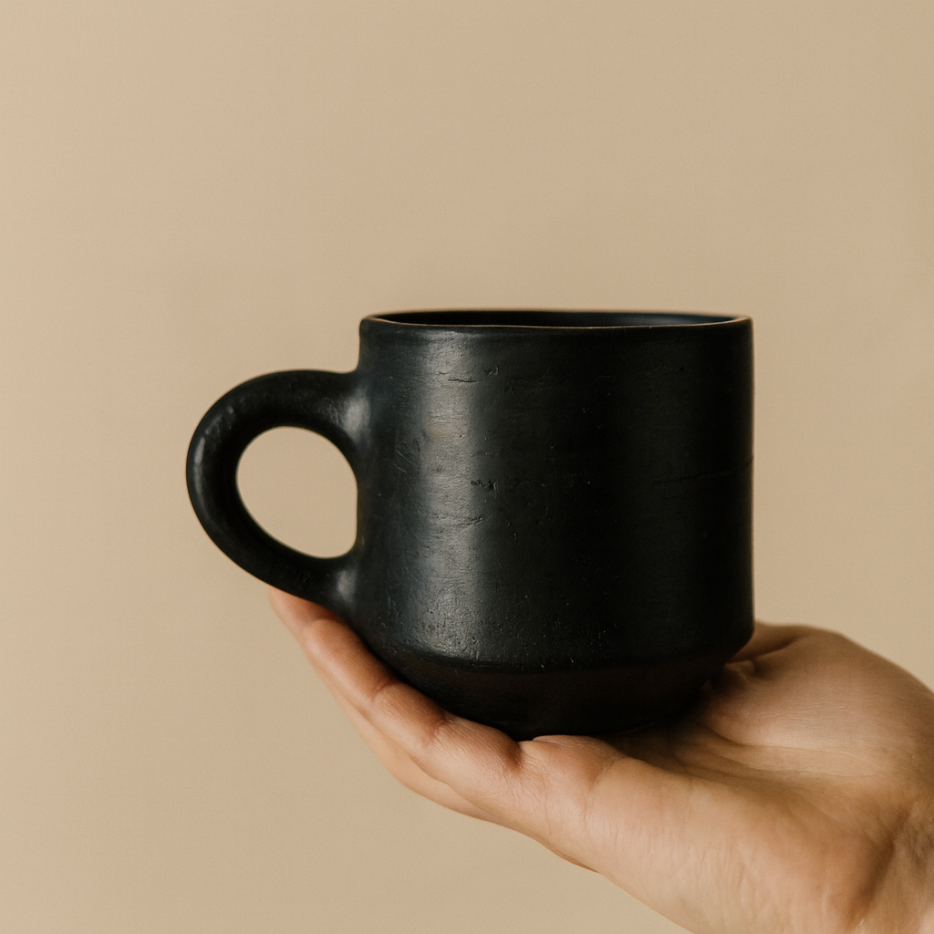 Simple Cup Black Pottery Handcrafted