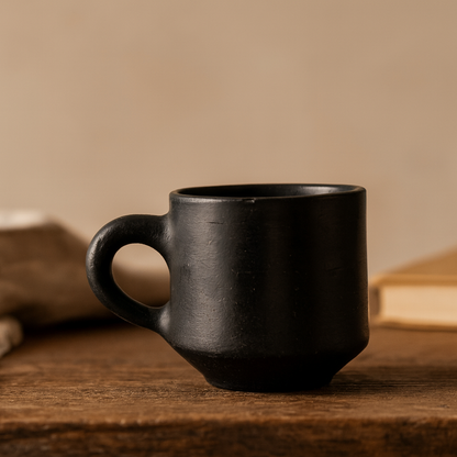 Simple Cup Black Pottery Handcrafted