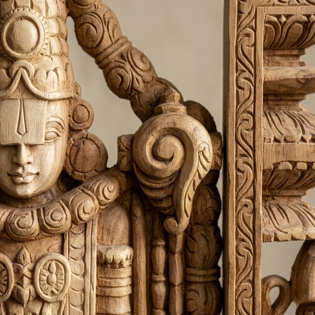 Venkateswara Garbha Mandap -Hand Carved in Poola Wood from Madhavamala, Andhra Pradesh
