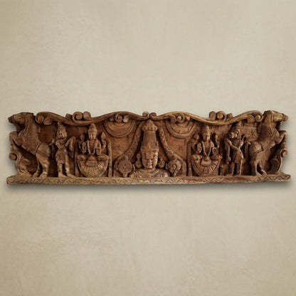 Vaikuntha Frieze - Hand Carved in Poola Wood from Madhavamala, Andhra Pradesh