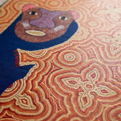 Tiger in Patient Stillness - Hand Painted Pithora art from Chhota Udaipur, Gujarat